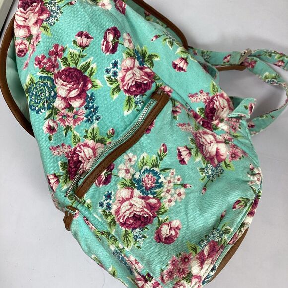 Candies Floral Backpack Bag Pink Blue Flower Teal - Picture 3 of 9